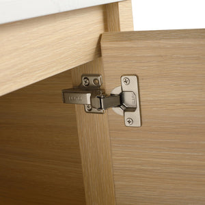 English Elm 30'' Wall-Mounted Bathroom Vanity With Elegant Ceramic Sink, Soft-Close Doors & Space-Saving Design W999S00464