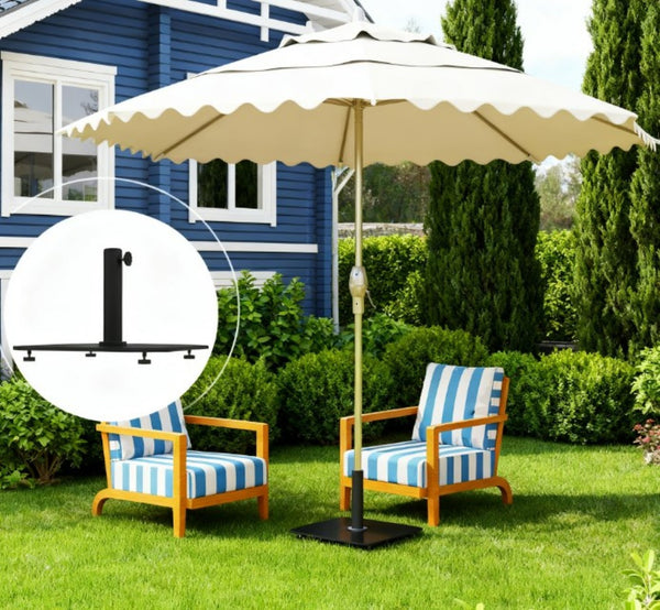English Elm Metal Powder Coated Square Patio Umbrella Base 41 Pound Weighted Outdoor Stand T3971P427410