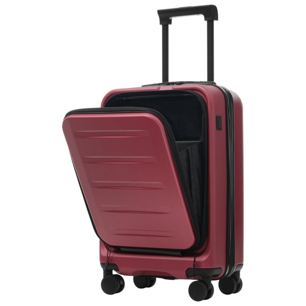 English Elm Luggage 5 Piece Hardside Abs Set with Front Access Carry on and Tsa Spinner Wheels Red N732P391544R