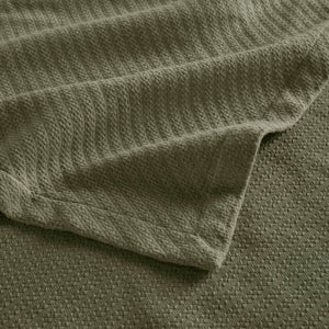 English Elm 1-piece King Cotton Woven Blanket Oeko-tex Certified Lightweight Layering Bedding Olive Green B035P408738