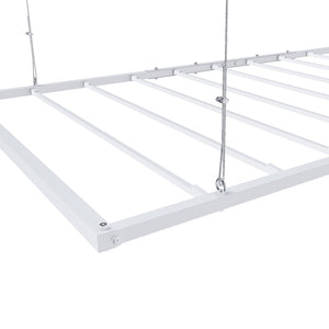 English Elm Overhead Garage Storage Rack with Crank Lift 270lb Steel Platform for High Ceilings W2700P346224