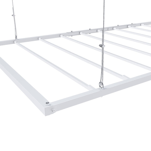 English Elm Overhead Garage Storage Rack with Crank Lift 270lb Steel Platform for High Ceilings W2700P346224