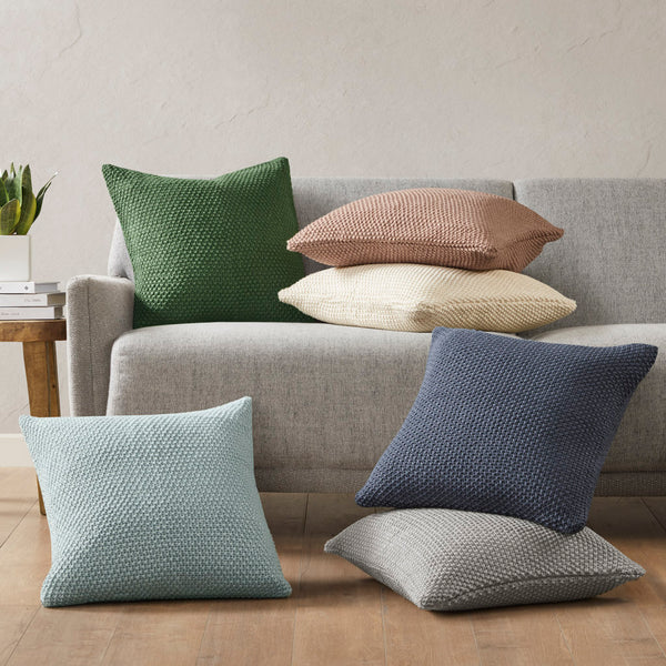 JLA Home INK+IVY - Euro Plush Knit Pillow Cover — Ultra-Soft Acrylic Euro Size with Hidden Zipper, Machine Washable Cozy Texture Brown II21-1307