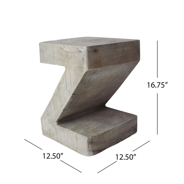 English Elm Christopher Knight Home® - SIDE Table Light Gray Concrete Accent - Sculptural Outdoor Side Table, Lightweight Durable Art Piece 63395.00LGRY