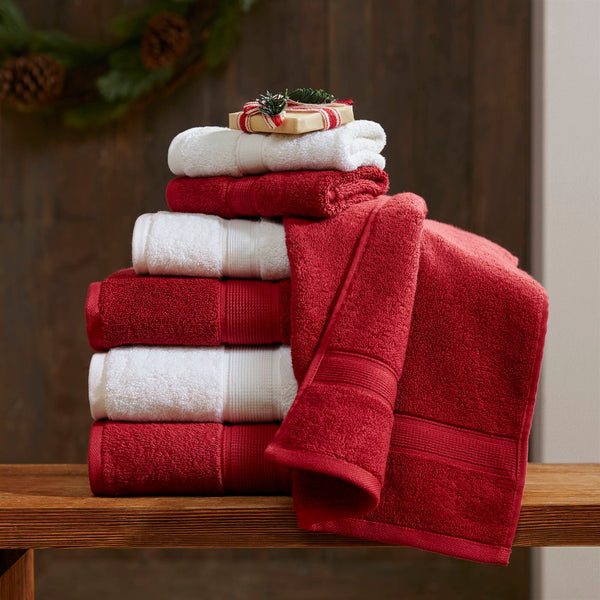 English Elm Ultra-Soft Cotton Bath Sheet Set 34x68 Inch 2-Pack - Plush, Highly Absorbent Towels for Home Spa Comfort Red 14.5 L x 10.5 W x 9 H B035P294491