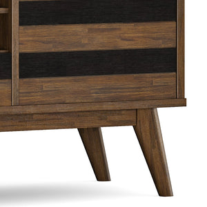 English Elm Clarkson Solid Acacia Sideboard with Wine Rack Mid-century Dining Storage Cabinet B136P439020