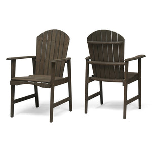 English Elm Christopher Knight Home® - Outdoor Acacia Wood Adirondack Dining Chairs Set of 2 — Weather-Resistant Patio Armchairs with Rustic Charm and Comfort Grey 64844.00GRY