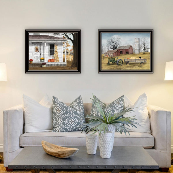 English Elm Trendy Decor 4u Autumn Harvest Two Panel Black Framed Art Set for Gallery Walls B067P254083
