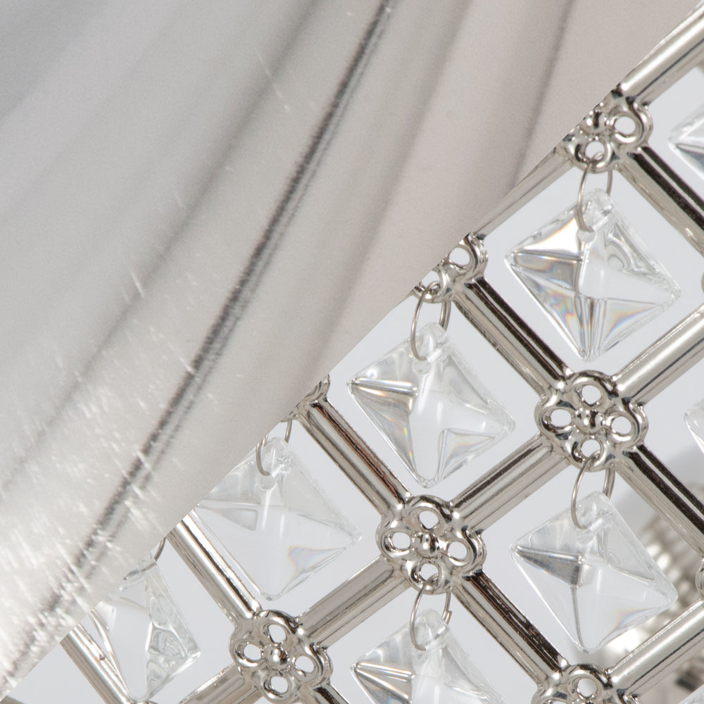 English Elm Ashland Contemporary 27" Metal Table Lamp Set of 2 with Laser-Cut Linen-Backed Shade, Brushed Finish, 3-Way Switch Nickel B202P224096