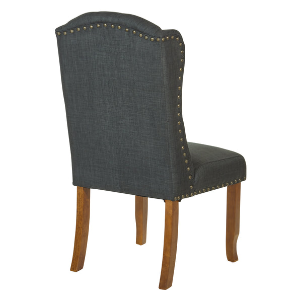 OSP Home Furnishings Jessica Tufted Wing Dining Chair Charcoal