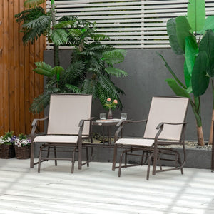 English Elm Outsunny Outdoor Glider Loveseat With Center Table – Comfortable 2-Seat Rocking Chairs For Relaxation W2225P217094-GIGA