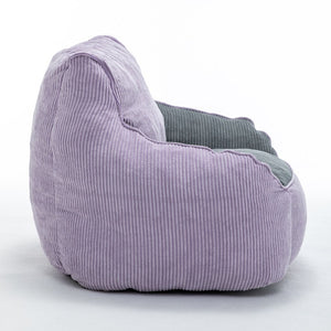 English Elm Giant Corduroy Bean Bag Sofa with Armrests Foam Filled Cozy Adult Lounge Chair Gray,Purple W2200P442803
