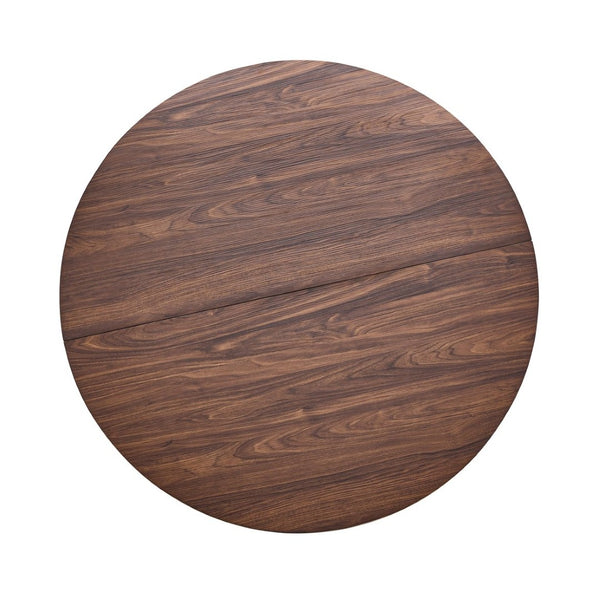 English Elm Round Foldable Mdf Dining Table with Radial Legs for Small Space Bistro Interiors Dark Walnut W3493P462092