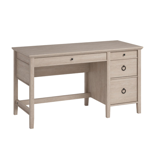 English Elm Desk, Versatile Brown Oak Finish For Home Office With Spacious Surface And Organized Storage Solutions B356P367780