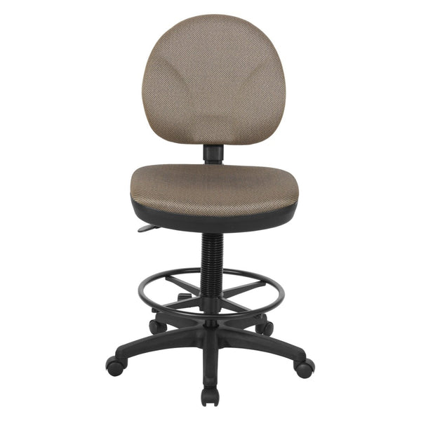 OSP Home Furnishings Sculptured Ergonomic Drafting Chair with Lumbar Support Padded Seat and Footring DC550-294
