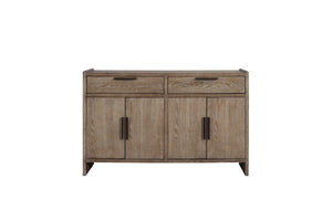 English Elm Server Cocoa-Stained Solid Wood Buffet with Soft-Close Drawers & Hinges, Versatile Transitional Design B2699P373665