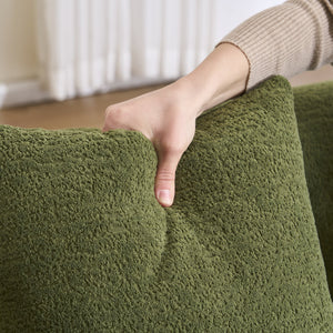 English Elm Compression Compression Sponge Sofa Curved Modular Sectional with 30D High-Density Chenille Sleeper for Cozy Apartment Living Room Comfort and Safe Rounded Design Antique Green,Green W2231S00031