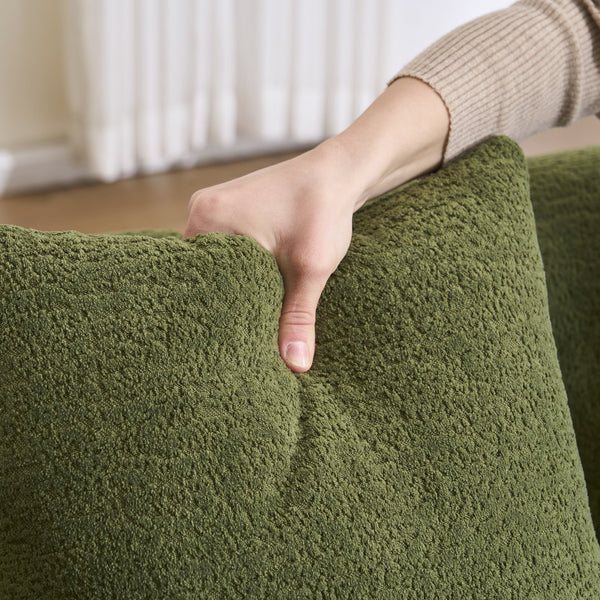 English Elm Compression Compression Sponge Sofa Curved Modular Sectional with 30D High-Density Chenille Sleeper for Cozy Apartment Living Room Comfort and Safe Rounded Design Antique Green,Green W2231S00031