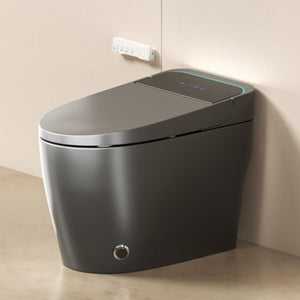 English Elm Unique Intelligent One Piece Toilet with Bidet Warm Air Dryer and Auto Sensor Seat Gray W3133P476382