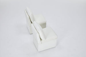 English Elm Linen Armless Dining Chair with Casters and Hidden Seat Storage, Smooth Mobility & Versatile Use Ivory W2069P288875