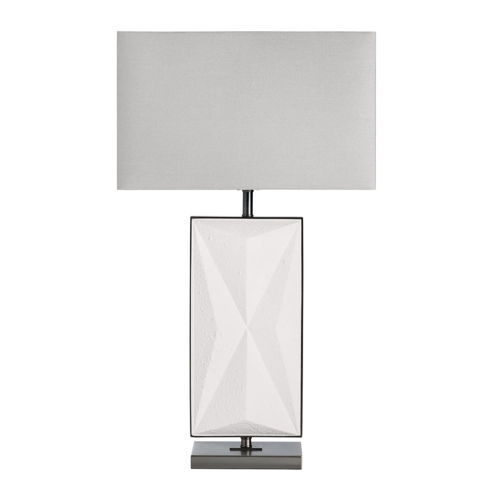 Crestview Collection 31.5"H Rylan Contemporary Table Lamp - Elegant Rectangular Design With 3-way Socket & Grey Shade   Cvazvp091