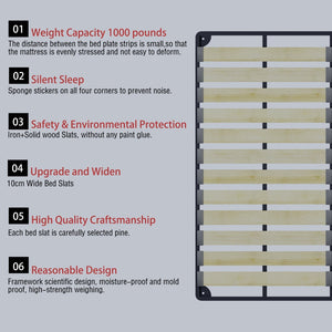 English Elm Queen Size Bed Frame With Tufted Cloud Pillow Headboard – Ultra-Soft Chenille, Noise-Free Support W1885S00207-GIGA