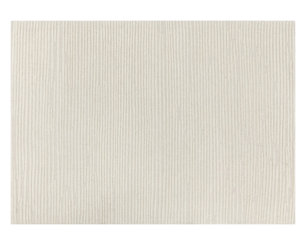 Sunpan Deva Hand-Woven Wool Rug - Artisan Crafted in Elegant Ivory and Beige, Unique Texture & Softness Ivory
