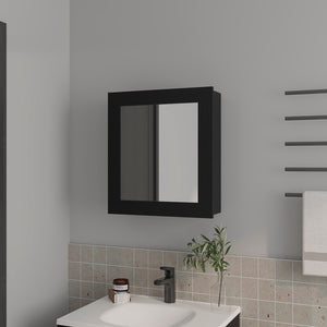 English Elm Medicine Cabinet Hailey Black — Mirrored Wall Cabinet with Two 9"x16.5" Shelves, Compact Storage Solution B092P238754