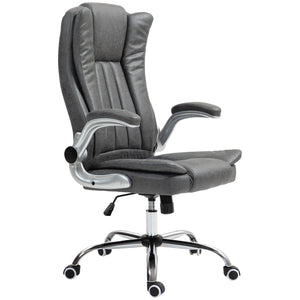 English Elm Homcom Executive Office Chair - High Back Microfiber With Adjustable Height, Tilt, And Padded Arms W2225P250018