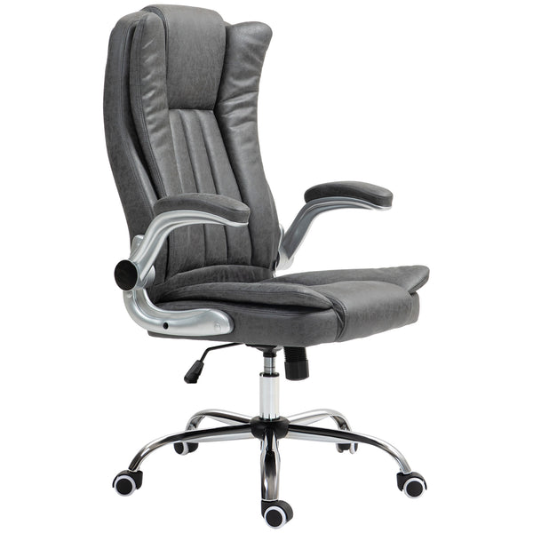 English Elm Homcom Executive Office Chair - High Back Microfiber With Adjustable Height, Tilt, And Padded Arms W2225P250018