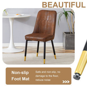 English Elm Table And Chair Set - Modern 67" Wood-Textured Mdf Dining Table With 4 Cozy Brown Suede Chairs W1151S01949-GIGA