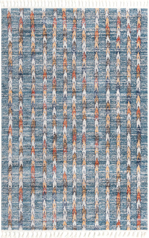 Unique Loom Aramis Aras Machine Made Tribal Rug Blue, Ivory/Navy Blue/Rust Red/Terracotta/Light Brown 6' 1" x 9' 0"