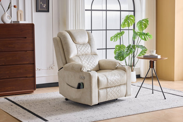 English Elm Oversized Power Lift Recliner with Massage Heat and Infinite Recline for Home Theater W3698S00003