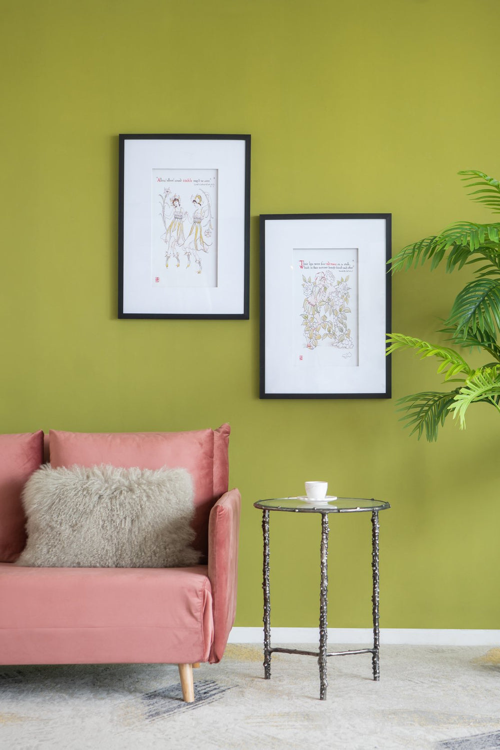 English Elm Set of 2 Framed Wall Art Prints for Living Room and Bedroom, Elegant Minimalist Black Frame Décor (96) Multicolor W2078P390188