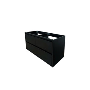 English Elm 48.03"w Floating Matte Black Vanity with Ceramic Sink and White Stone Countertop T3785S00018