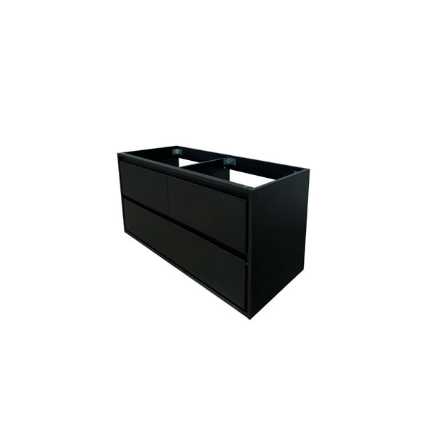 English Elm 48.03"w Floating Matte Black Vanity with Ceramic Sink and White Stone Countertop T3785S00018