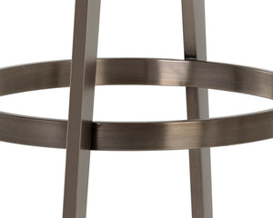 Sunpan Arizona Swivel Barstool - Stylish Art Deco Design with Antique Brass Finish and 360-Degree Comfort Castillo Black