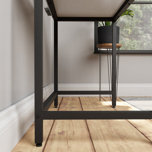 English Elm Edenbrook Metal Desk 40" White — Sturdy Steel Frame, MDF Top, Compact 40"x22" Workspace, Easy Assembly B350P326209