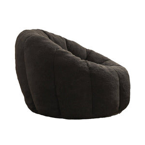English Elm Bean Bag Lounge Chair Faux Fur Memory Foam Armrests Ergonomic Seat for Adults Dark Gray W2200P239870