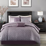 Madison Park Biloxi Transitional 7 Piece Comforter Set MP10-919 Purple