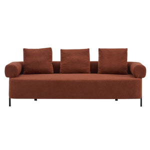 English Elm Christopher Knight Home® - 78" Modern 3-Seater Upholstered Sofa with Plush Pillows, Bouclé Fabric, Sturdy Frame, Cozy Style Orange N767P308857O