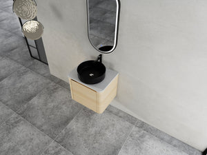 English Elm 24'' Wall-Mounted Bathroom Vanity With Stylish Ceramic Sink, Soft-Close Door & Durable Plywood Design W999S00458