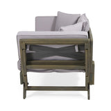 Christopher Knight Home® - Noble House - Serene Outdoor Acacia Wood Expandable Daybed with Water Resistant Cushions