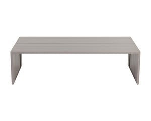 Sunpan Verin Coffee Table - Modern Outdoor Design with Durable Powder Coated Aluminum for Stylish Spaces Greige