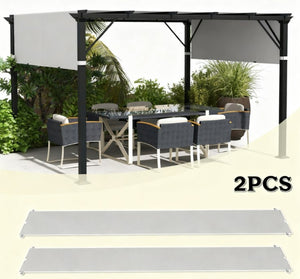 English Elm Easy Install Polyester Pergola Canopy Set Uv30 Protection Outdoor Shade Cover 2 Panels T3971P426454
