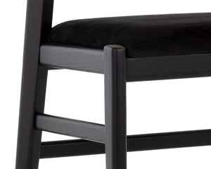 Sunpan Annex Counter Stool - Stylish Black Seat With Natural Rattan Back For Modern Dining Spaces Black Fabric 111843