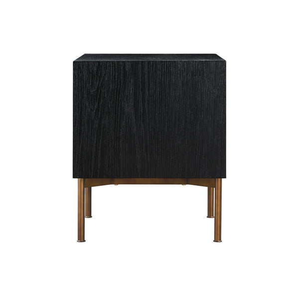 English Elm Carnaby Solid Oak Two Drawer Nightstand with Bronze Hardware for Modern Bedrooms B2736P464908