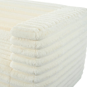 English Elm 89" Modern Corduroy Couch Plush 3-Seat Sofa with Squared Arms, Super Soft Luxury Seating for Living Spaces Beige W680P214251