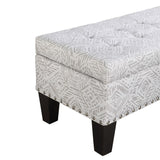 OSP Home Furnishings Clement Storage Bench Scala Fog Silver