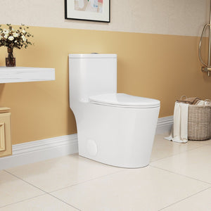 English Elm 1.1/1.6 Gpf Skirted One-piece Elongated Ceramic Toilet with Soft Close Seat Watersense B2724P246932